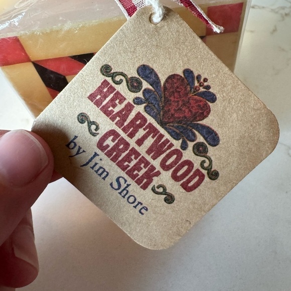 Vintage Jim Shore Heartwood Creek Lone Star Quilt 3" Block Candle / 2003 / NIB - Picture 3 of 9